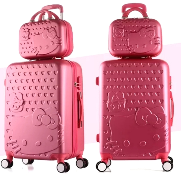 Handbags - 2 pcs set Hello kitty luggage suicase (hot pink) 24" set